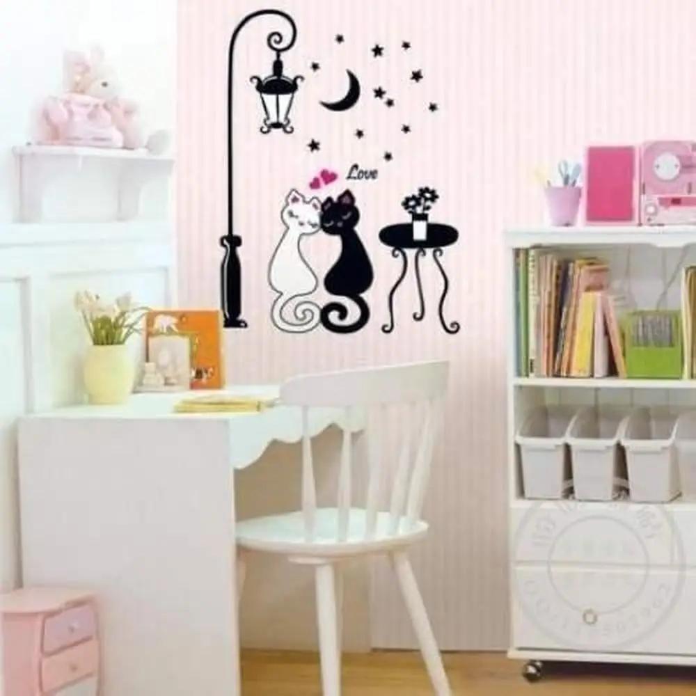 Couple Cats Removeable Wall stickers mural Art Vinyl Sticker Wallpaper